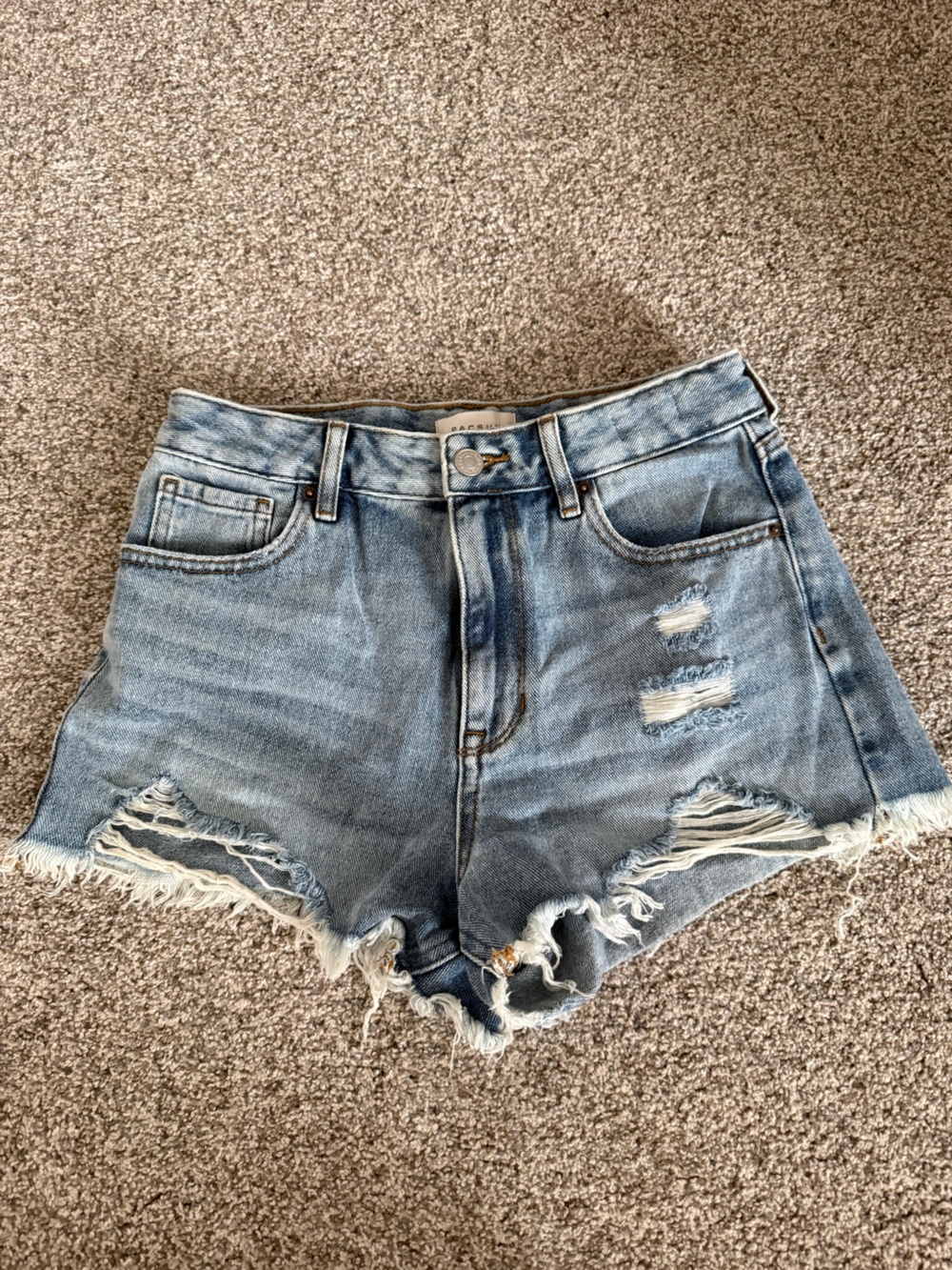 PacSun High-Rise Festival Distressed Jean Shorts